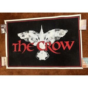 THE CROW Movie Logo Vintage Poster Blacklight Flocked 1994 Brandon Lee